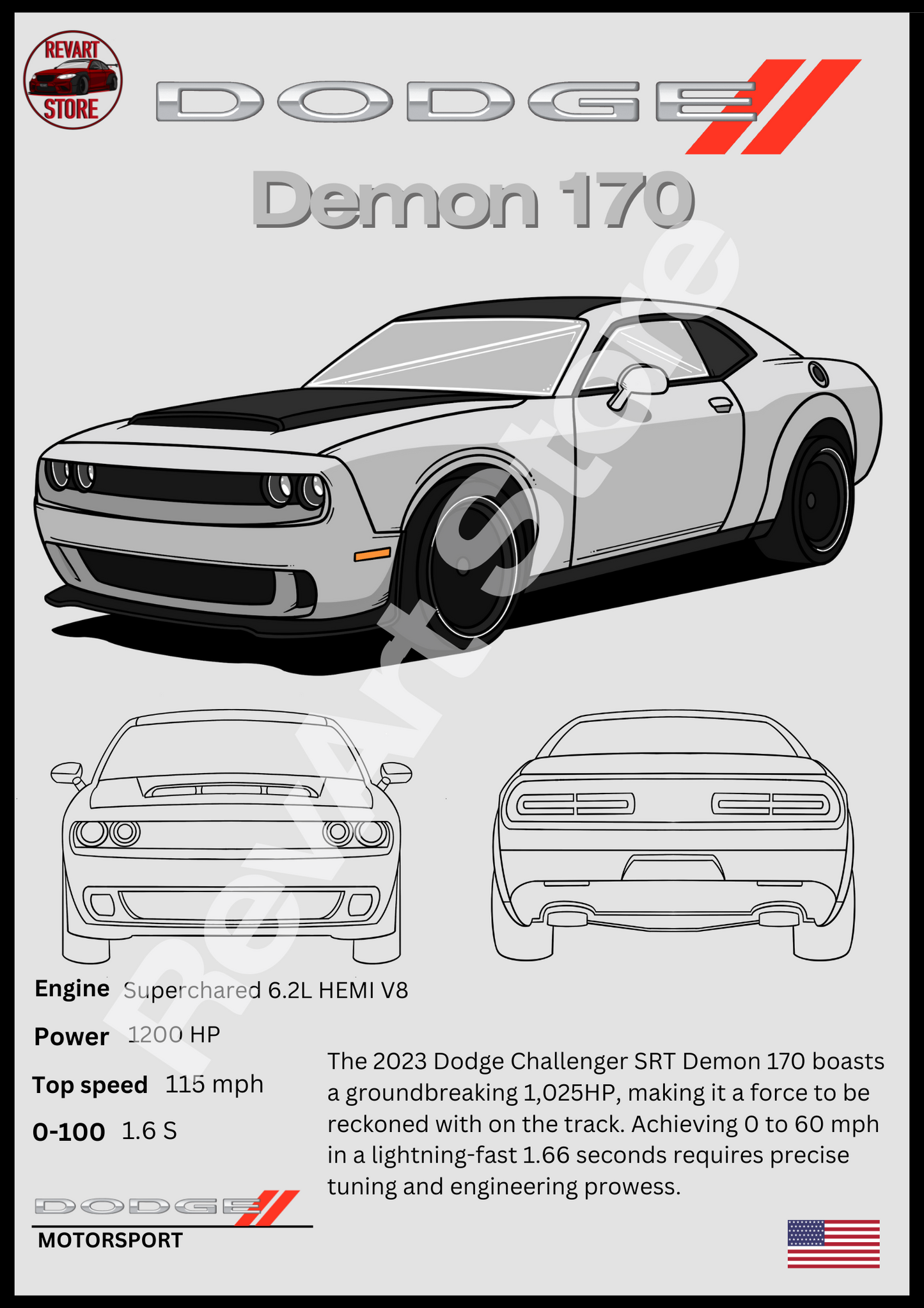 Dodge Demon 170 Poster