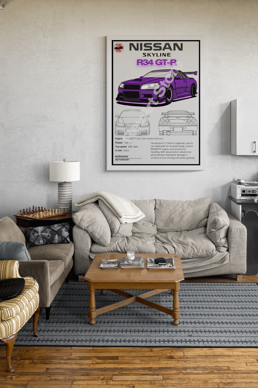 Nissan Skyline R34 GT-R Poster