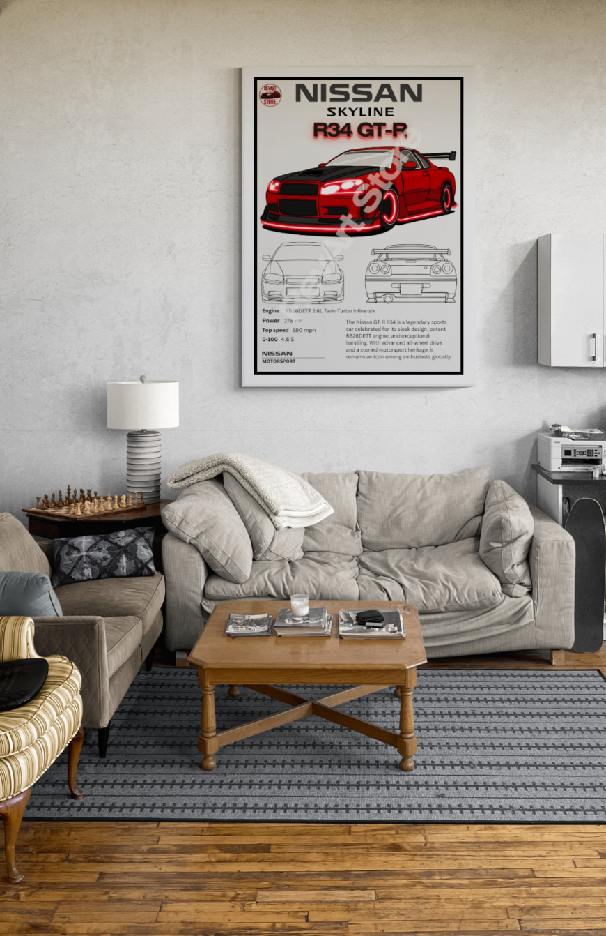 Nissan Skyline R34 GT-R Poster